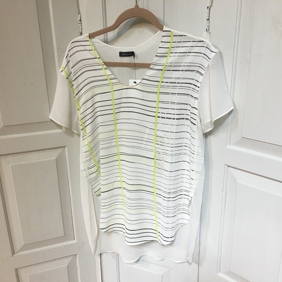 Calvin Klein Jeans White Short Sleeve Blouse NWT - Picture 10 of 11